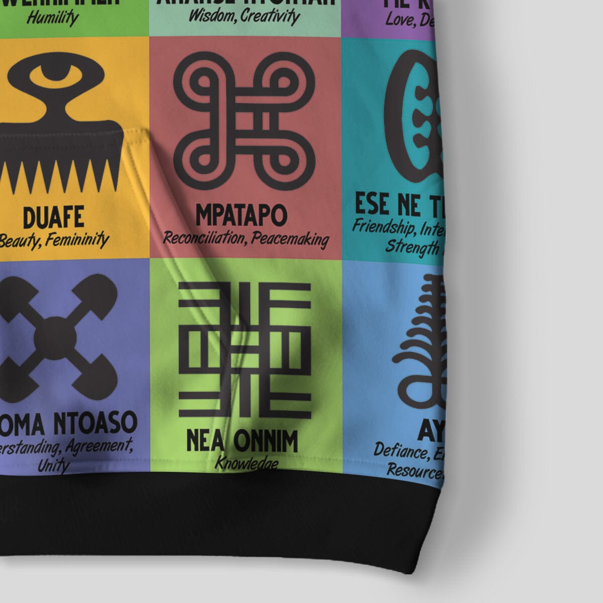 Multi Color Adinkra Symbols All-over Hoodie Hoodie Tianci 