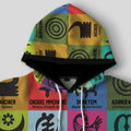 Multi Color Adinkra Symbols All-over Hoodie Hoodie Tianci 