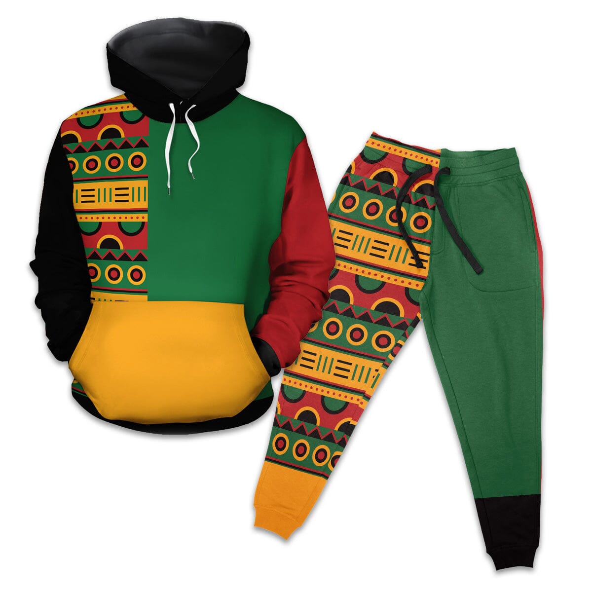 Pan African Block Art and Patterns All-over Hoodie And Joggers Set Hoodie Joggers Set Tianci 