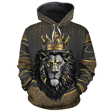 Black and Gold Lion All-over Hoodie