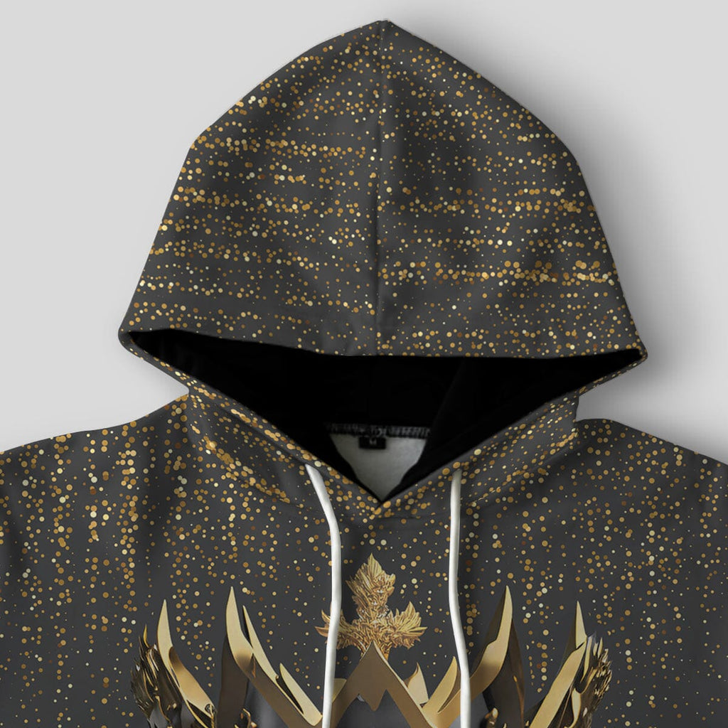 Black and Gold Lion All-over Hoodie Hoodie Tianci 