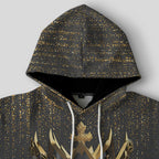 Black and Gold Lion All-over Hoodie Hoodie Tianci 