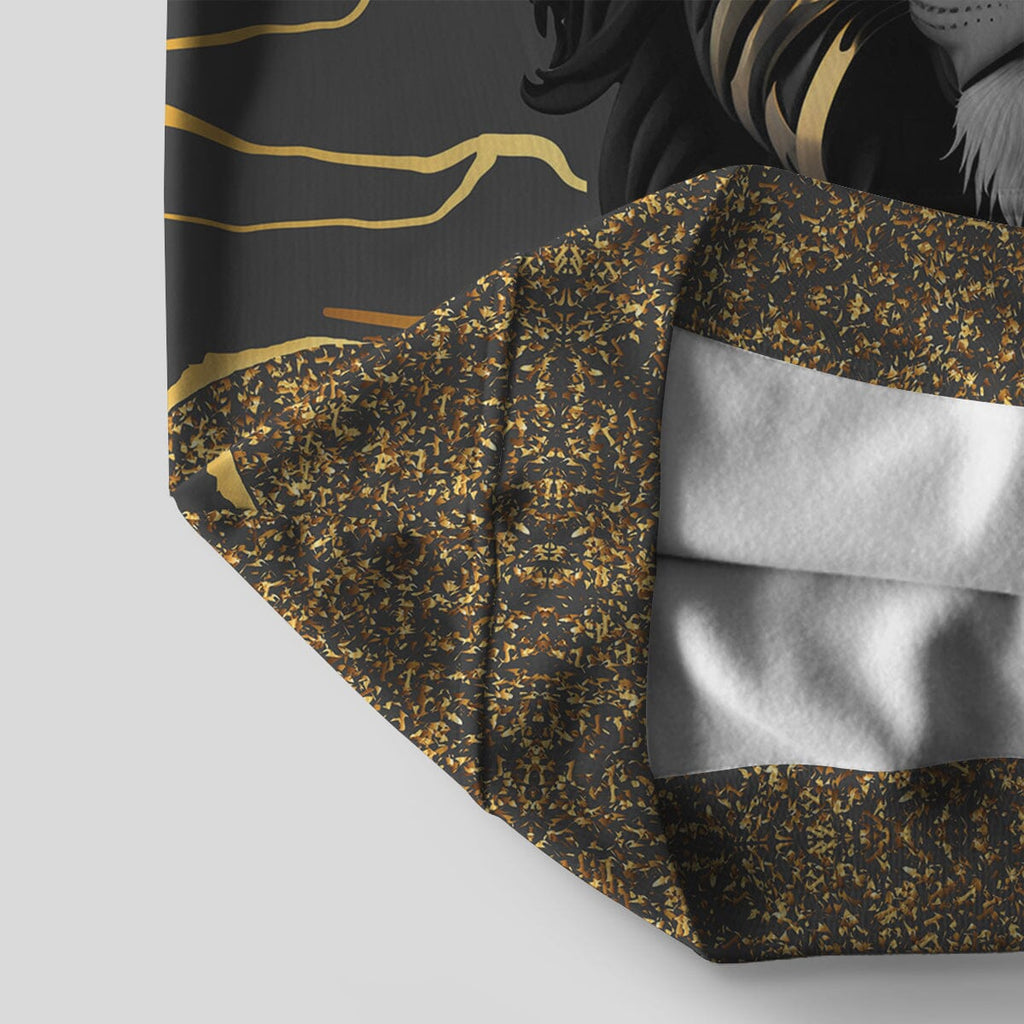 Black and Gold Lion All-over Hoodie Hoodie Tianci 