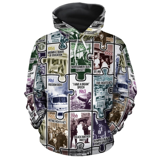 The Civil Rights Journey in Puzzle All-over Hoodie