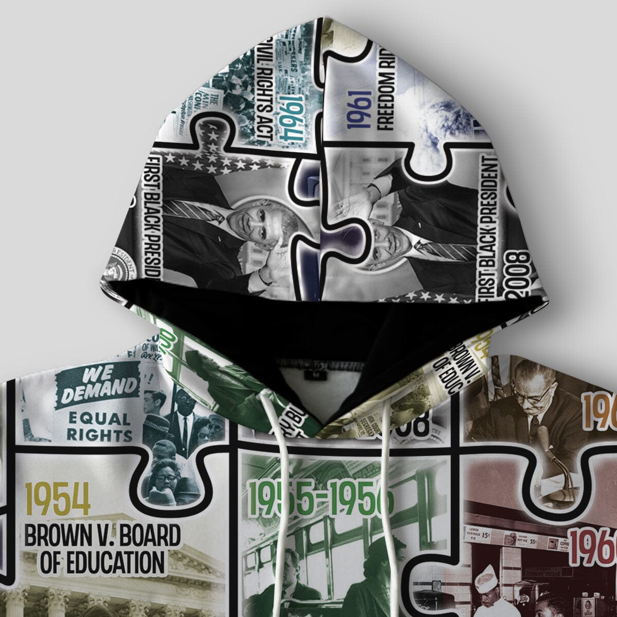 The Civil Rights Journey in Puzzle All-over Hoodie Hoodie Tianci 
