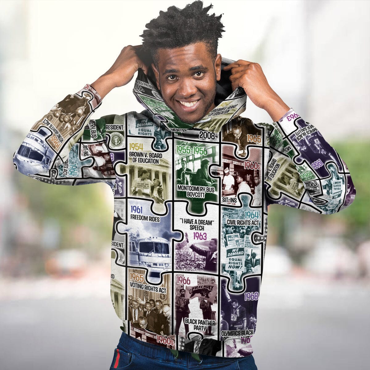The Civil Rights Journey in Puzzle All-over Hoodie Hoodie Tianci 