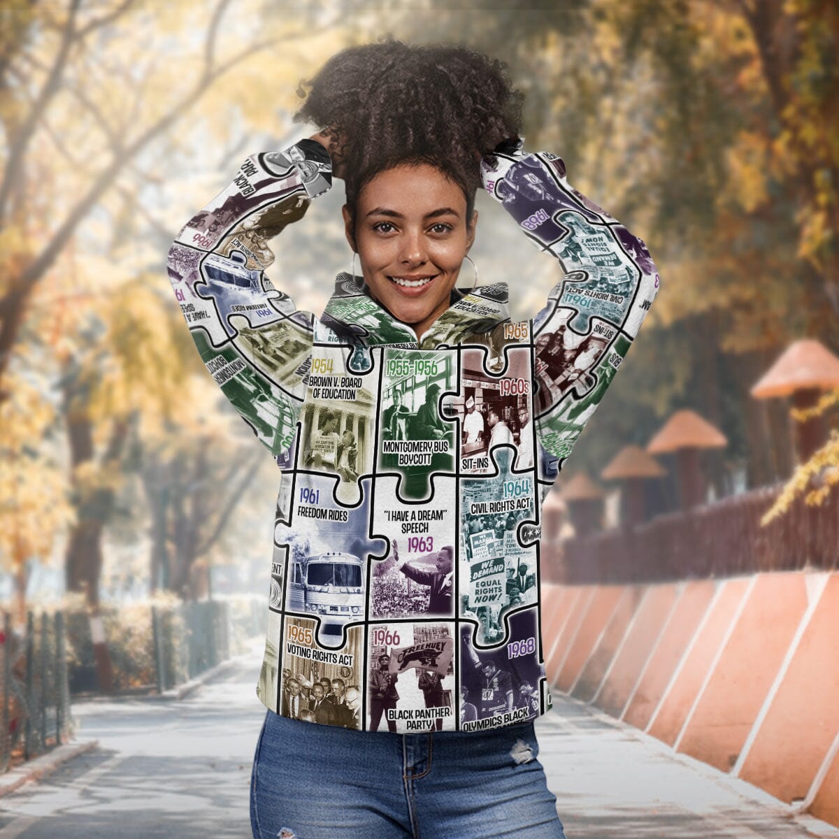 The Civil Rights Journey in Puzzle All-over Hoodie Hoodie Tianci 