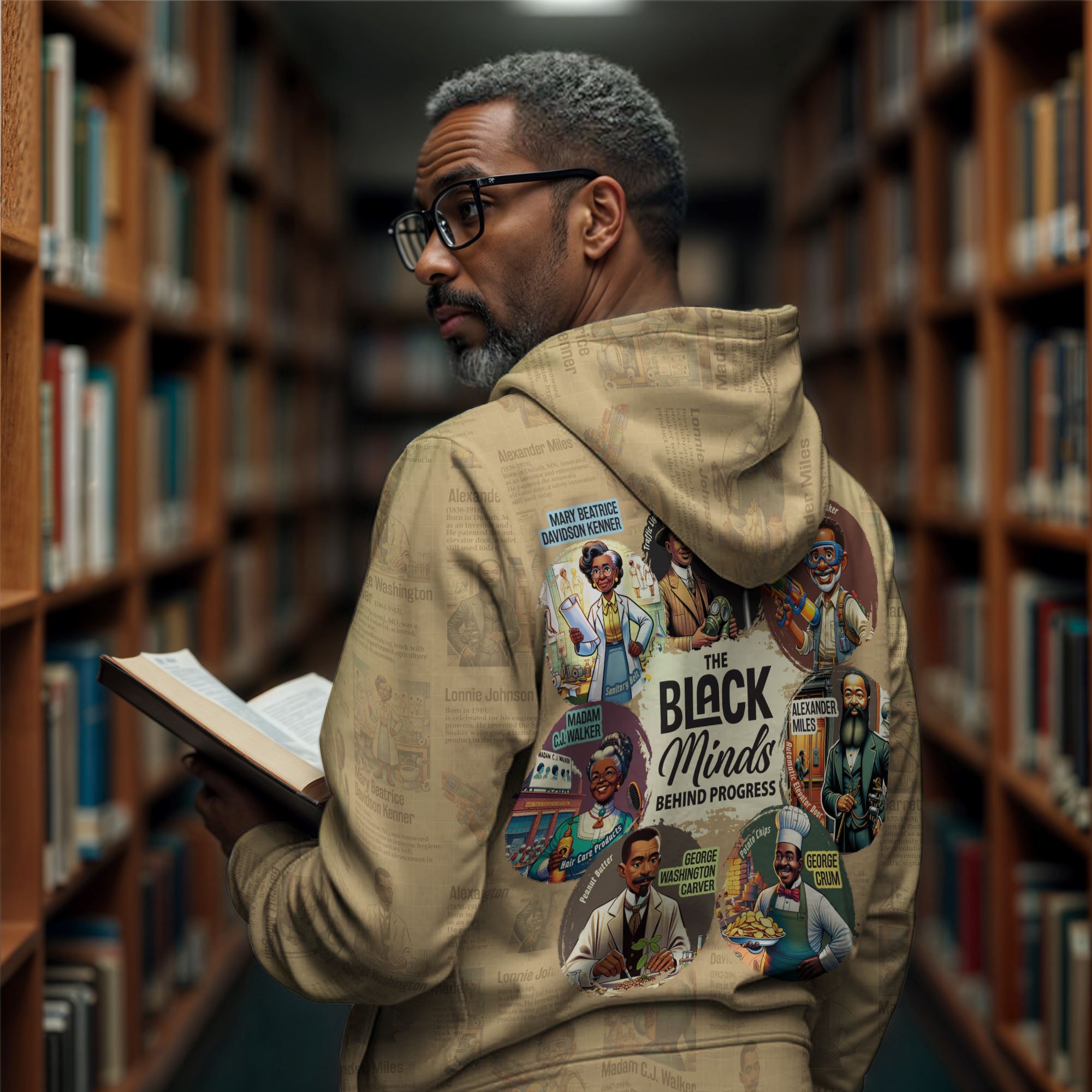 The Black Minds Behind Progress All-over Hoodie – Melaninful