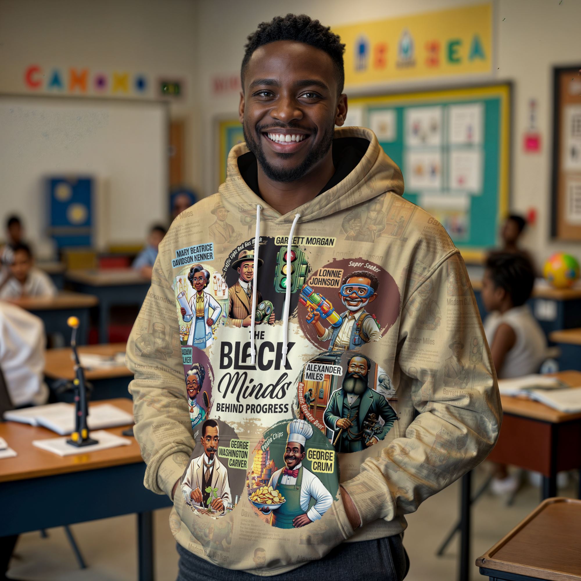 The Black Minds Behind Progress All-over Hoodie – Melaninful