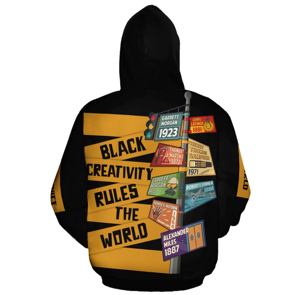 Black Creativity Rules The World All-over Hoodie and Joggers Set Hoodie Joggers Set Tianci 