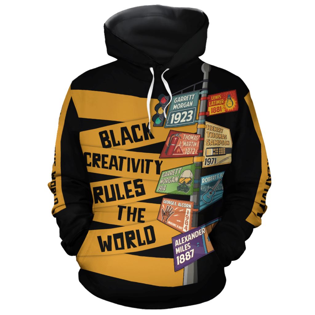 Black Creativity Rules The World All-over Hoodie and Joggers Set Hoodie Joggers Set Tianci 