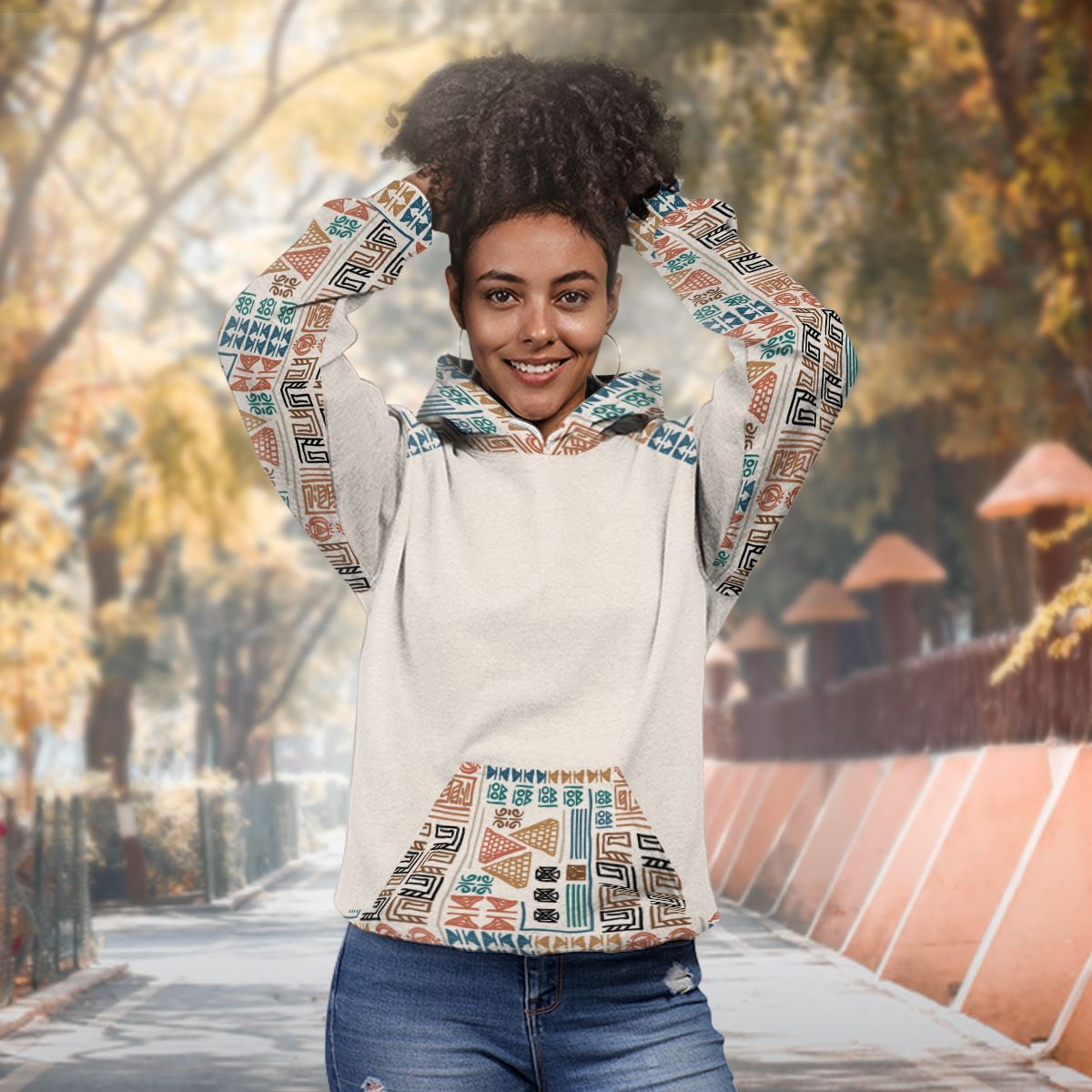 Geometric Harmony All-over Hoodie Hoodie Tianci 