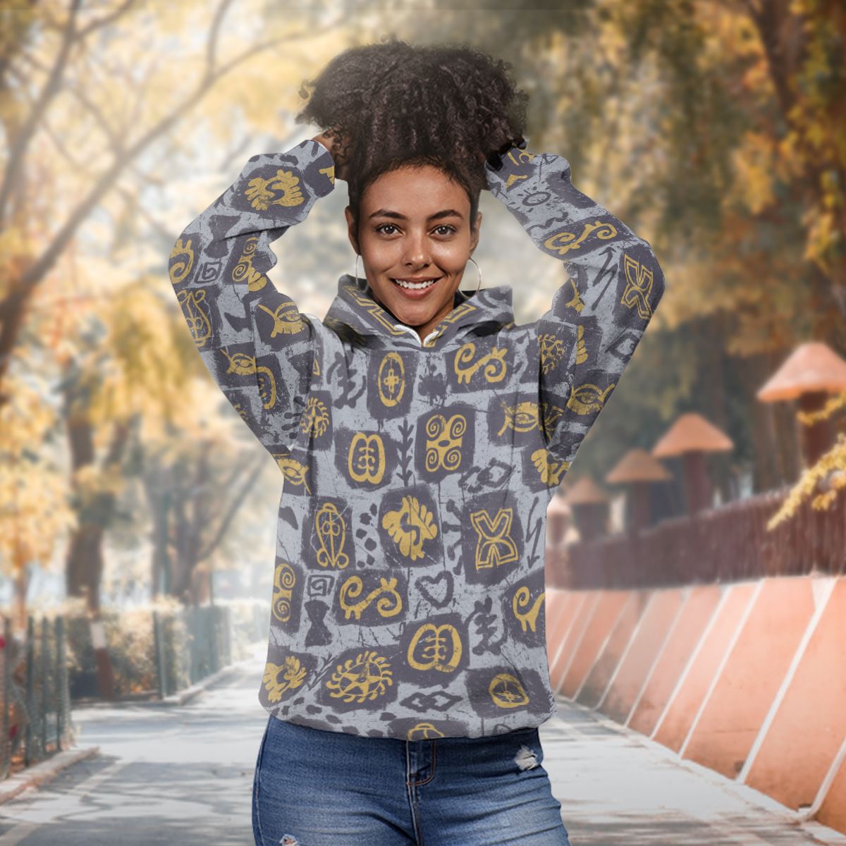 Greytone Adinkra All-over Hoodie Hoodie Tianci 