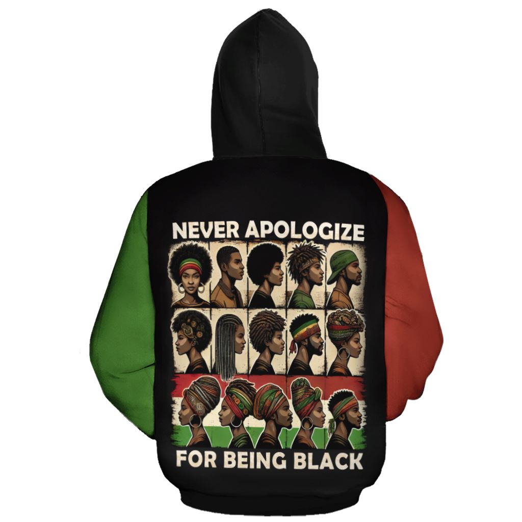 Never Apologize for Being Proudly Black All-over Hoodie Hoodie Tianci 