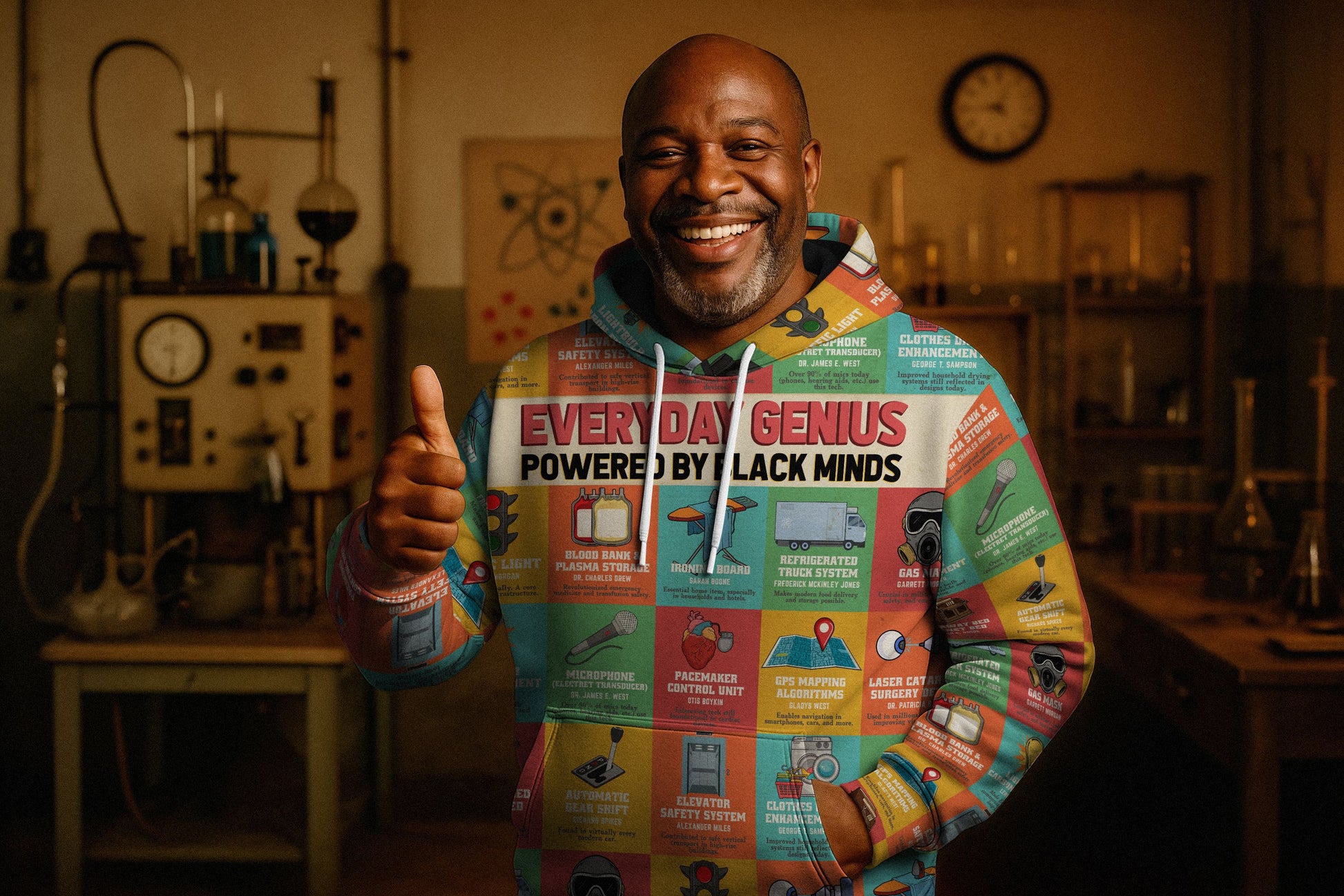 Everyday Genius Powered by Black Minds All-over Hoodie Hoodie Tianci 