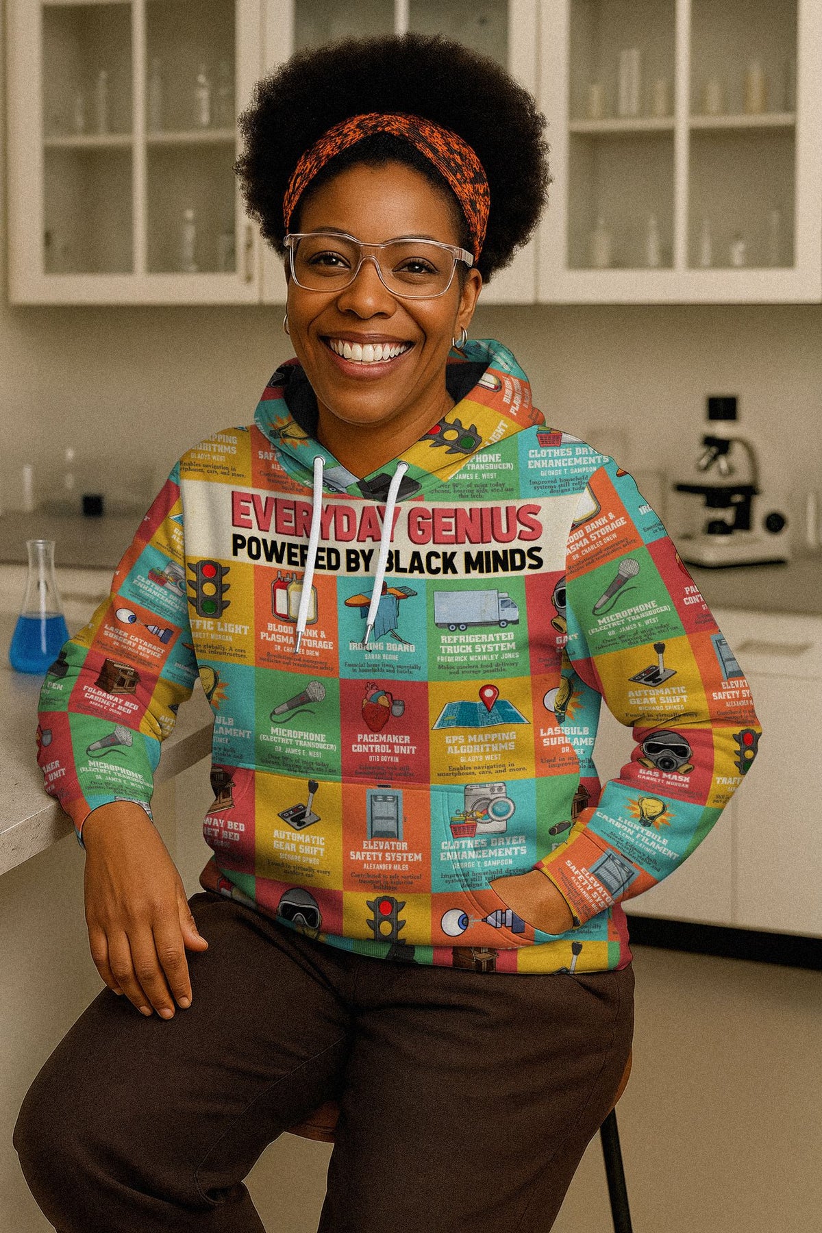 Everyday Genius Powered by Black Minds All-over Hoodie Hoodie Tianci 