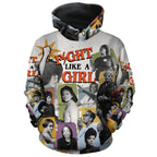 Fight Like A Girl All-over Hoodie Hoodie Tianci Pullover S 