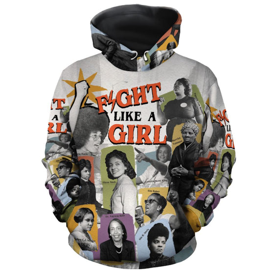 Fight Like A Girl All-over Hoodie Hoodie Tianci Pullover S 