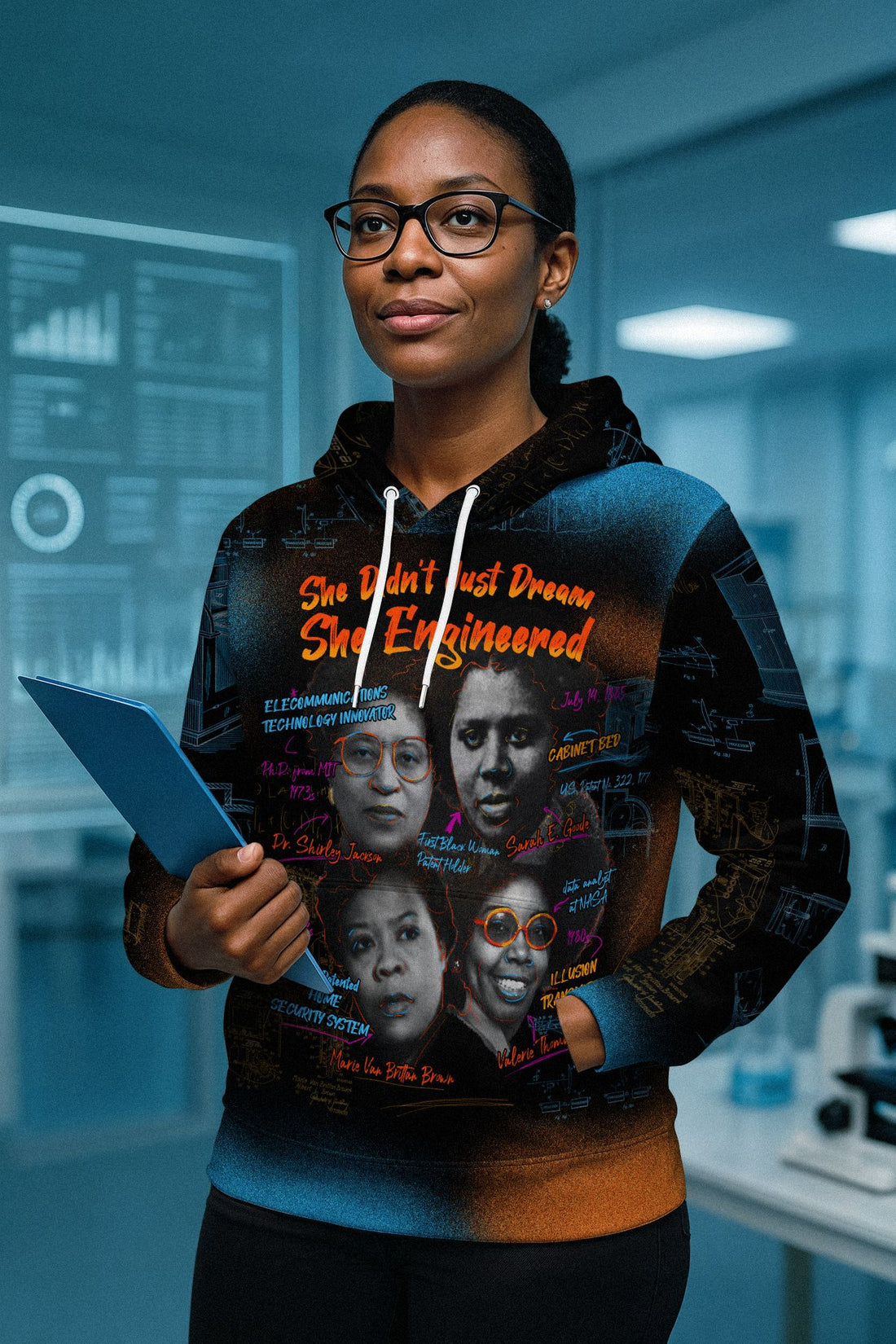 She Didn't Just Dream She Engineered All-over Hoodie Hoodie Tianci Pullover S 
