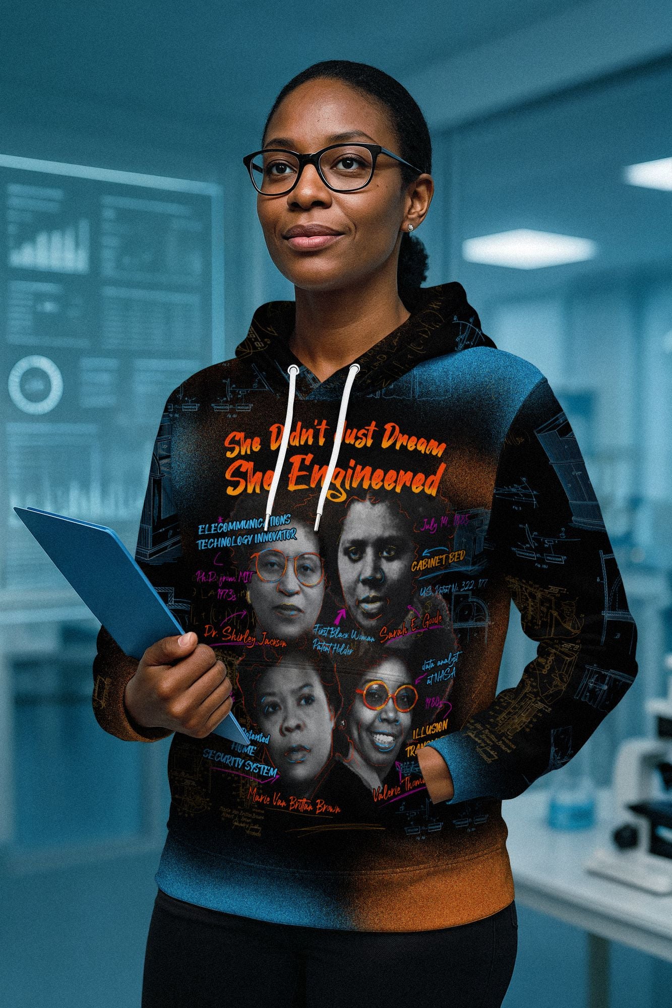 She Didn't Just Dream She Engineered All-over Hoodie Hoodie Tianci 