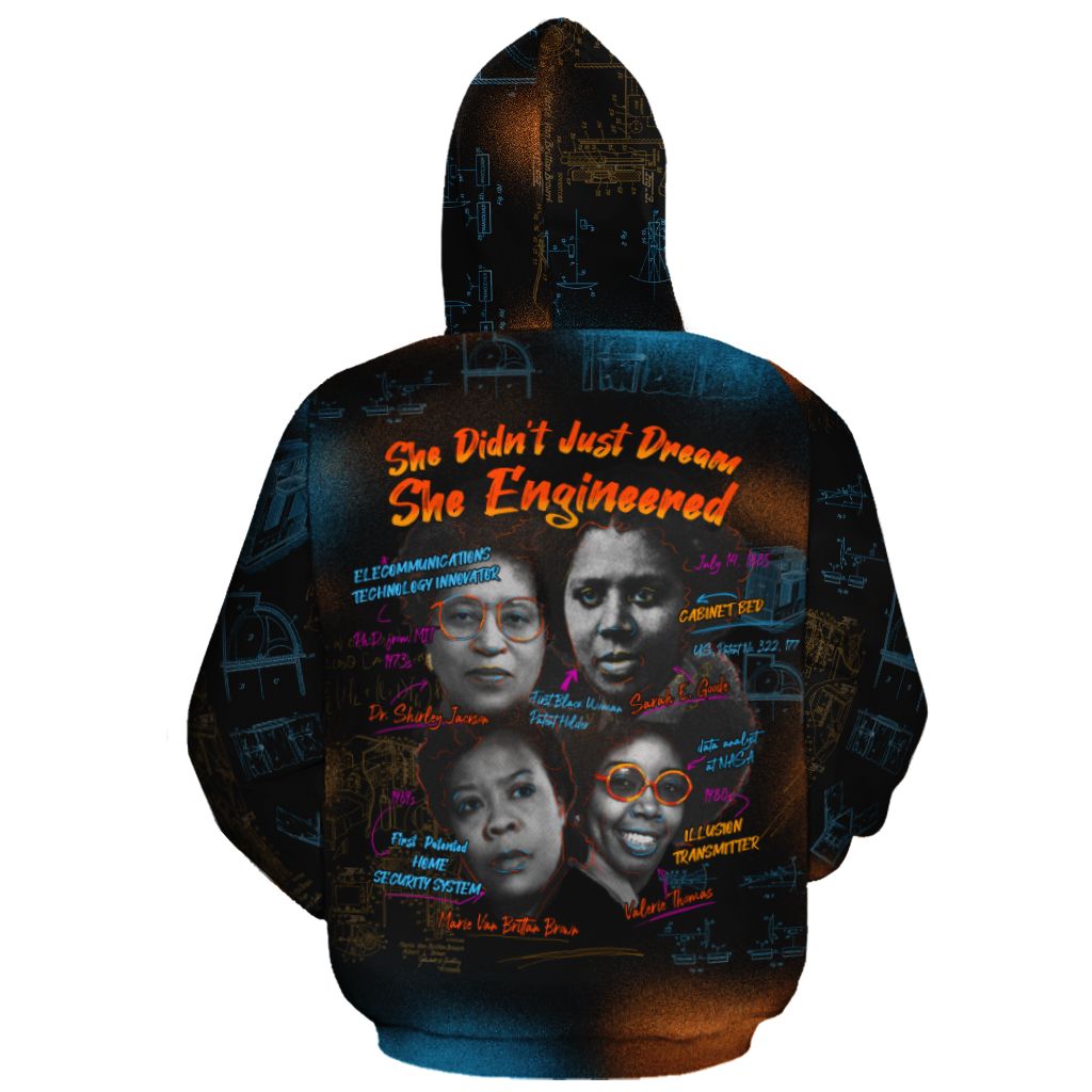 She Didn't Just Dream She Engineered All-over Hoodie Hoodie Tianci 