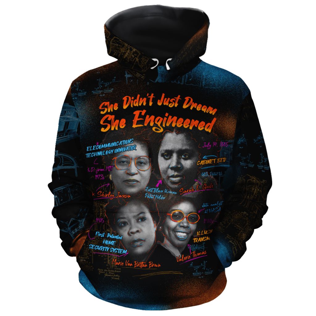 She Didn't Just Dream She Engineered All-over Hoodie Hoodie Tianci Pullover S 
