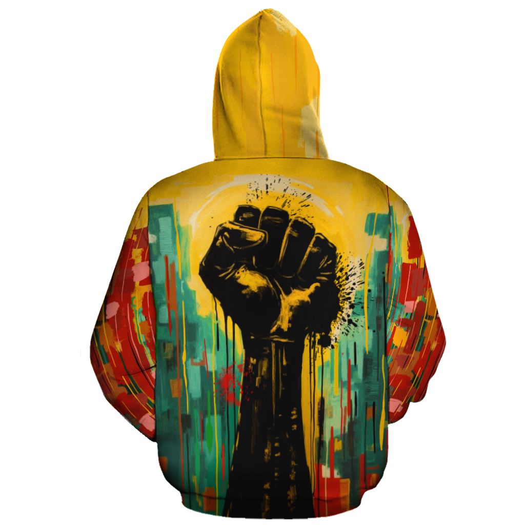 Black Power Fist Matte Art All-over Hoodie Hoodie Tianci 