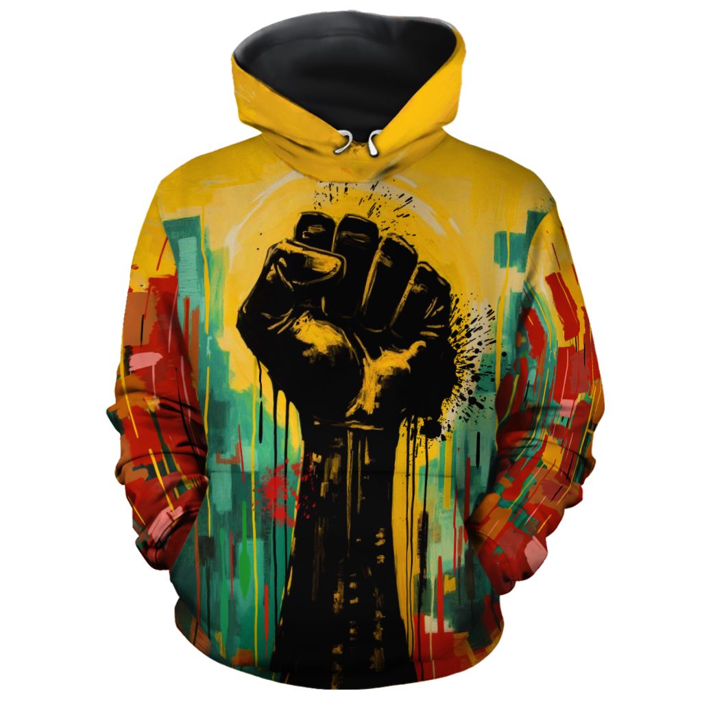 Black Power Fist Matte Art All-over Hoodie Hoodie Tianci Pullover S 