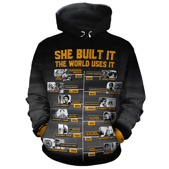 She Built It The World Uses It All-over Hoodie Hoodie Tianci Pullover S 