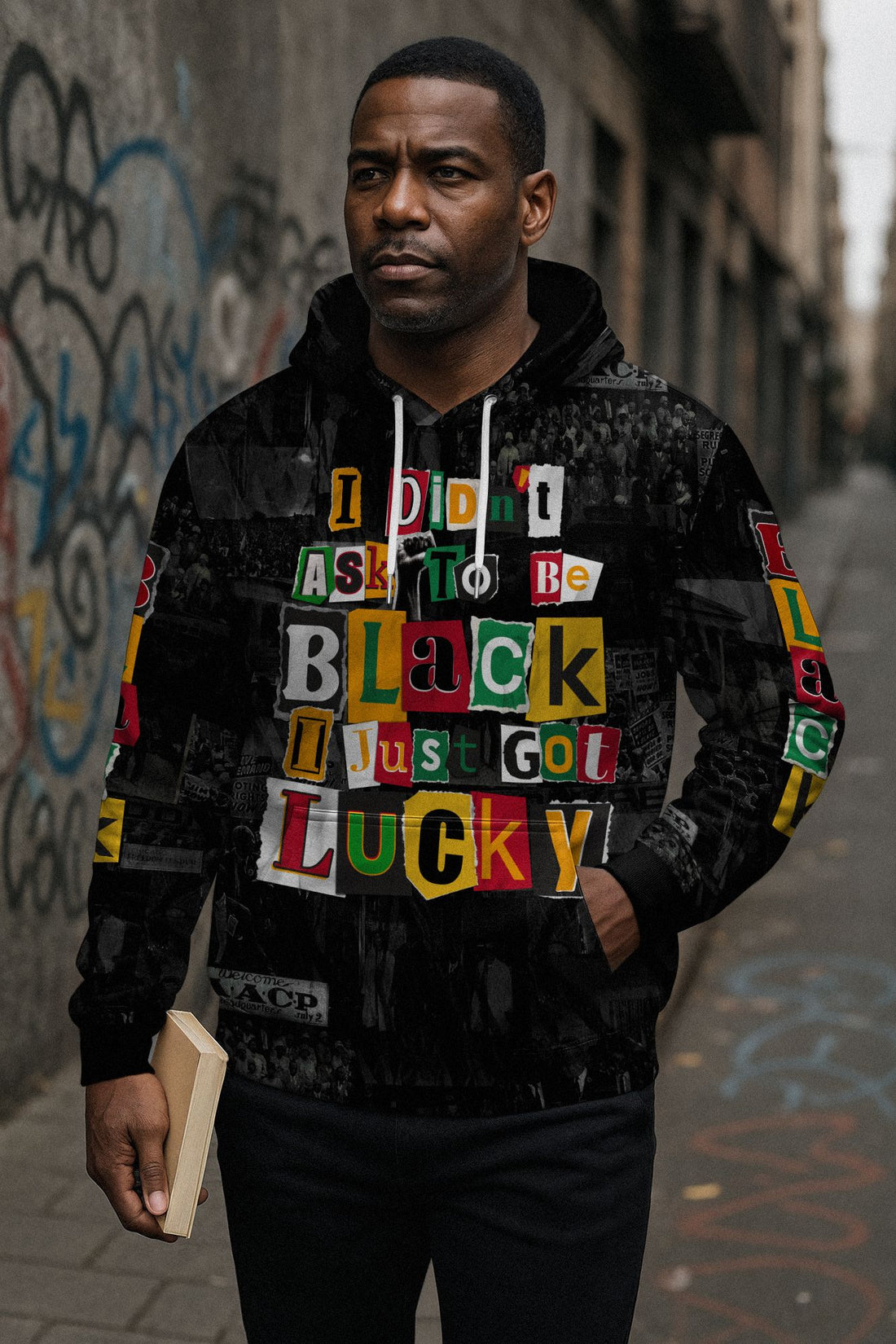 I Didn't Ask To Be Black I Just Got Lucky Magazine Cutout All-over Hoodie Hoodie Tianci Pullover S 