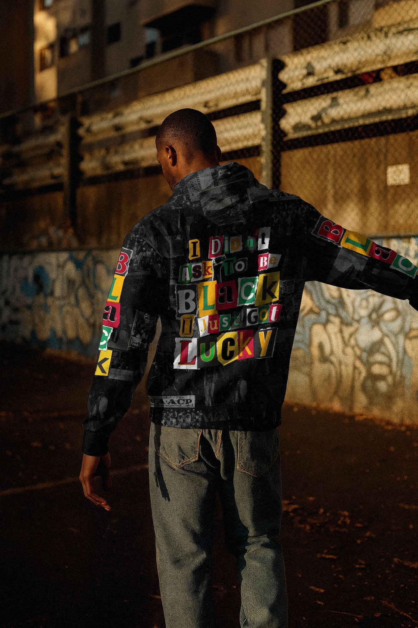 I Didn't Ask To Be Black I Just Got Lucky Magazine Cutout All-over Hoodie Hoodie Tianci 