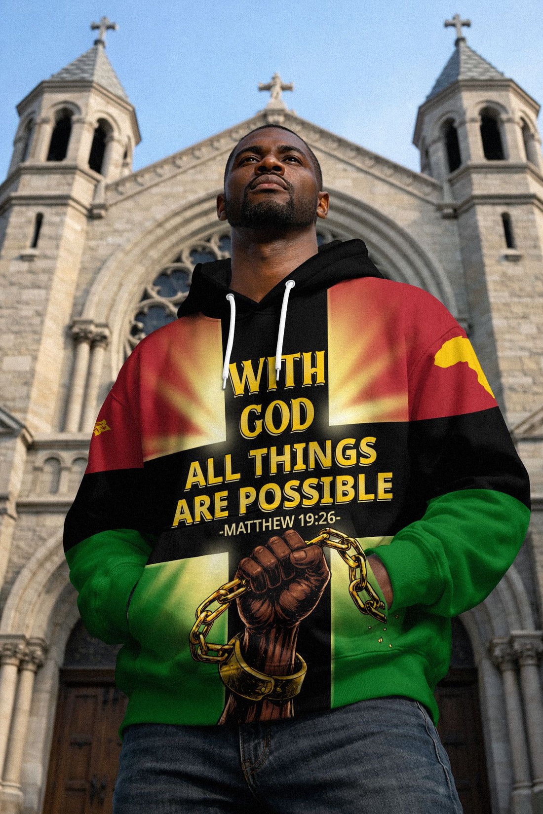 With God All Things are Possible All-over Hoodie Hoodie Tianci Pullover S 