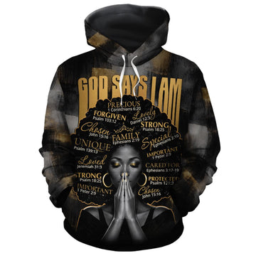 God Say I Am All-over Hoodie Hoodie Tianci Pullover S 