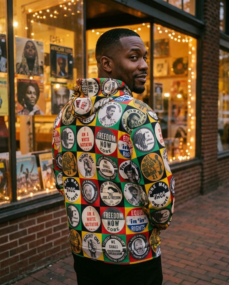 Civil Rights Buttons All-over Hoodie Hoodie Tianci 