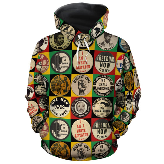 Civil Rights Buttons All-over Hoodie Hoodie Tianci