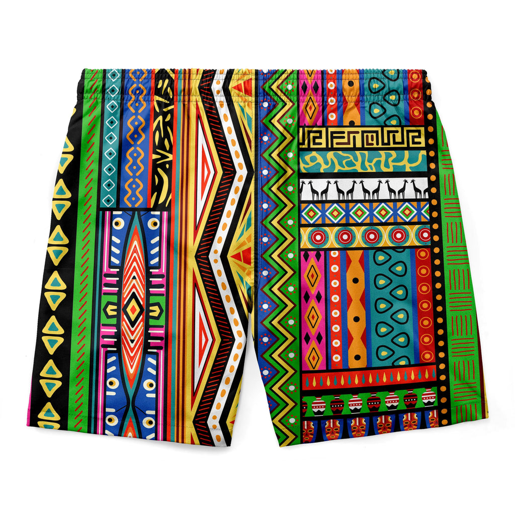 African Striped Patterns Shorts Shorts Tianci 