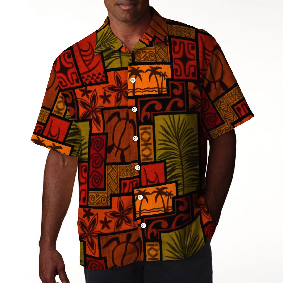 Bogolan Sunset Hawaiian Shirt Hawaiian Shirt Tianci 