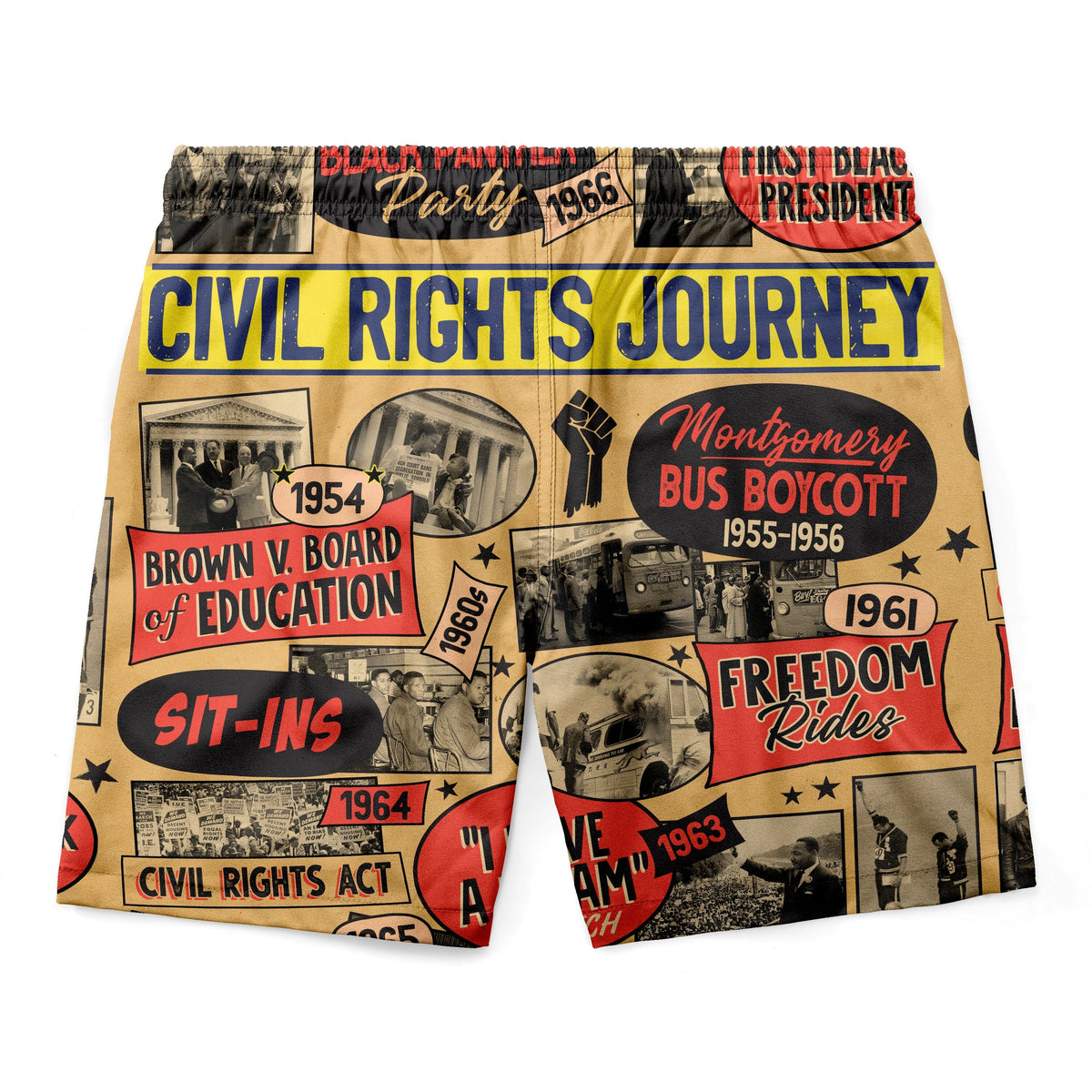 Civil Rights Events in 50s Style Hawaiian Shirt and Shorts Set Hawaiian Shirt And Shorts Set Tianci 