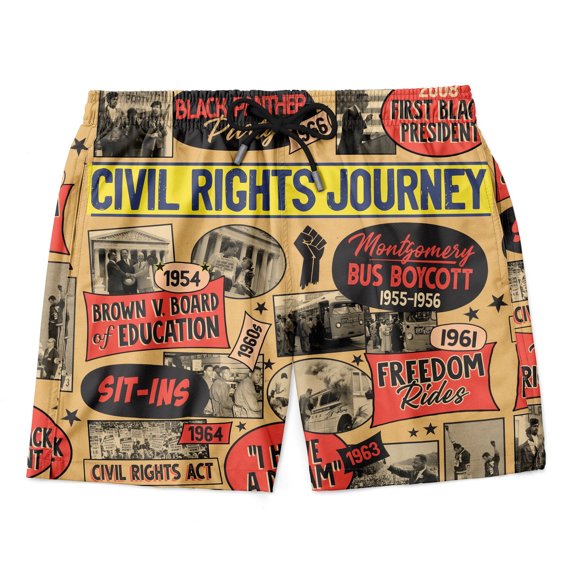 Civil Rights Events in 50s Style Hawaiian Shirt and Shorts Set Hawaiian Shirt And Shorts Set Tianci 