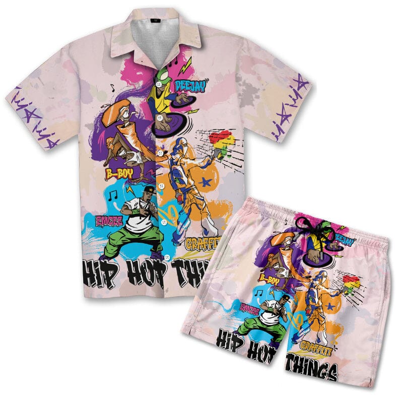 4 Elements Of Hip Hop Hawaiian Shirt and Shorts Set Hawaiian Shirt And Shorts Set Tianci 