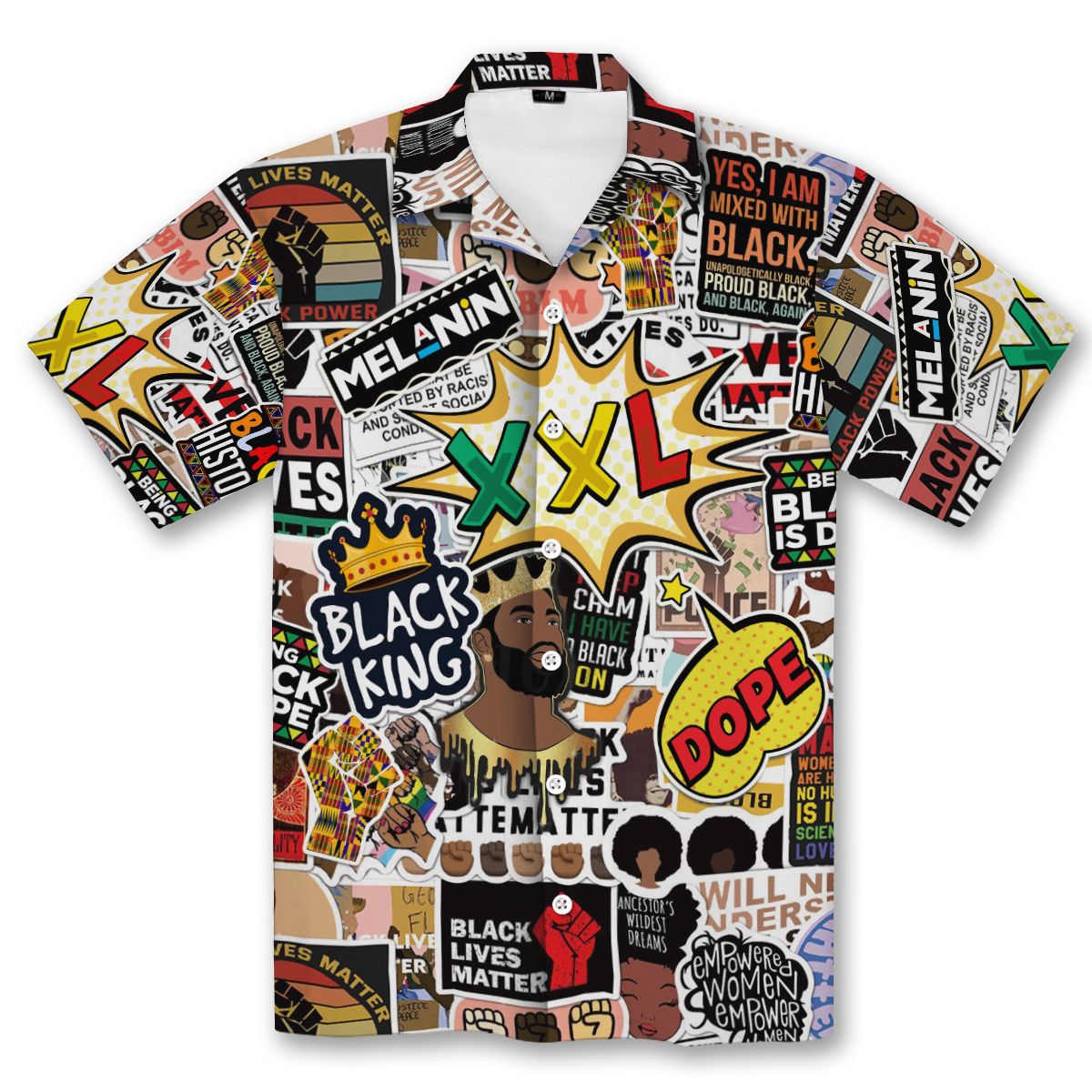 Black King's Time Stickers Hawaiian Shirt Hawaiian Shirt Tianci 