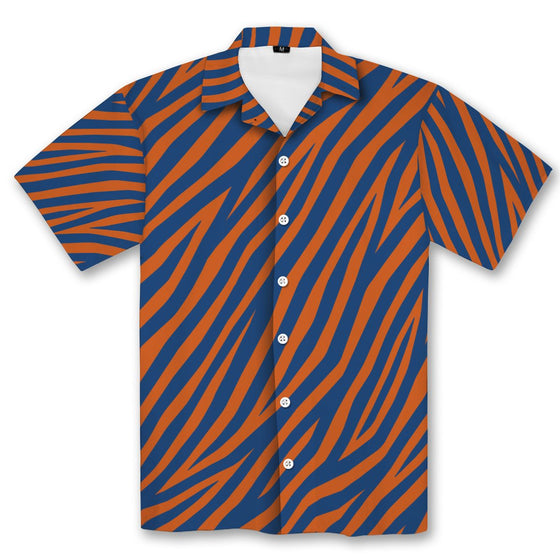 Orange and Cobalt Zebra Hawaiian Shirt Hawaiian Shirt Tianci 
