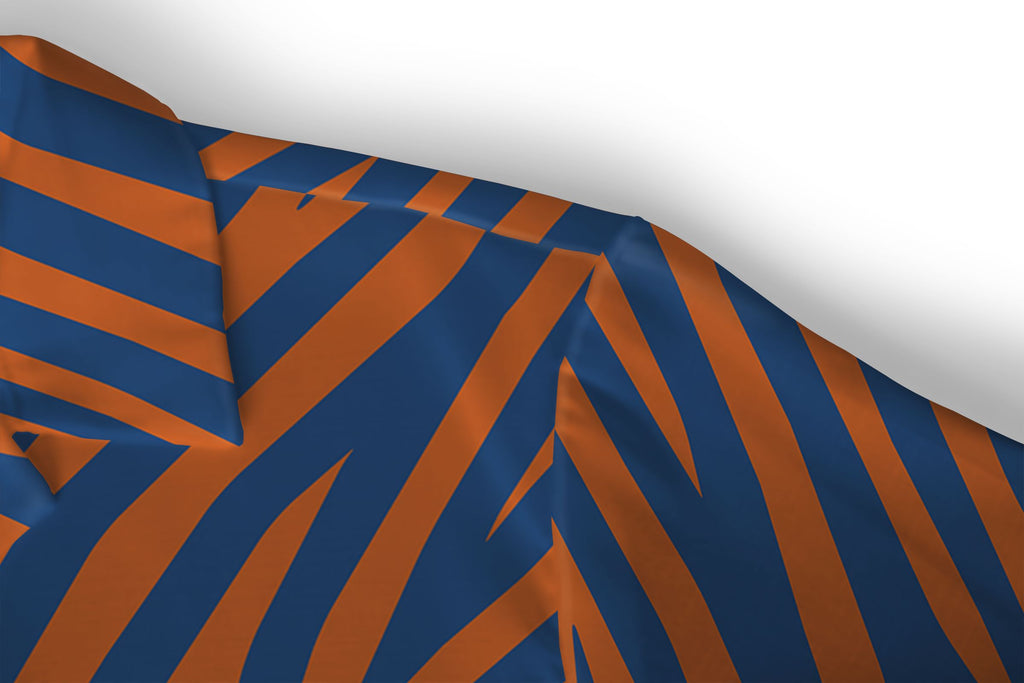Orange and Cobalt Zebra Hawaiian Shirt Hawaiian Shirt Tianci 