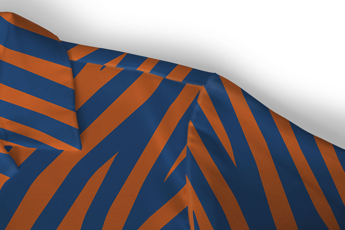 Orange and Cobalt Zebra Hawaiian Shirt Hawaiian Shirt Tianci 