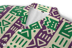 Purple and Green Mudcloth Hawaiian Shirt Hawaiian Shirt Tianci 
