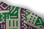 Purple and Green Mudcloth Hawaiian Shirt Hawaiian Shirt Tianci 