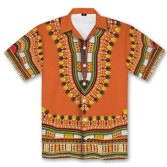Printed Dashiki In Orange Hawaiian Shirt Hawaiian Shirt Tianci S