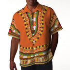 Printed Dashiki In Orange Hawaiian Shirt Hawaiian Shirt Tianci 