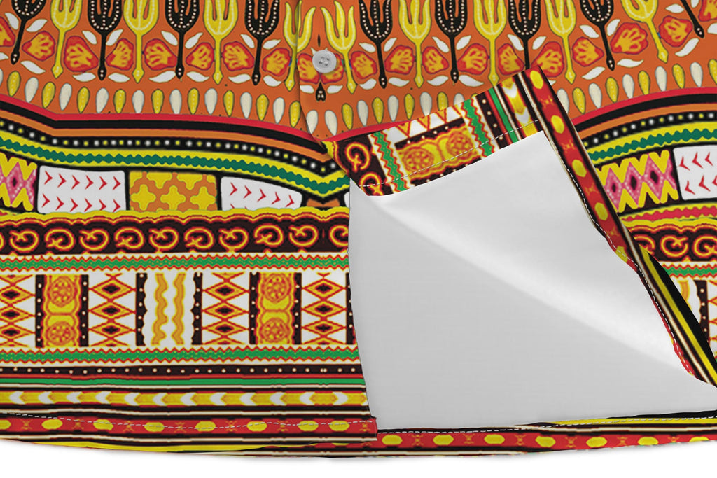 Printed Dashiki In Orange Hawaiian Shirt Hawaiian Shirt Tianci 