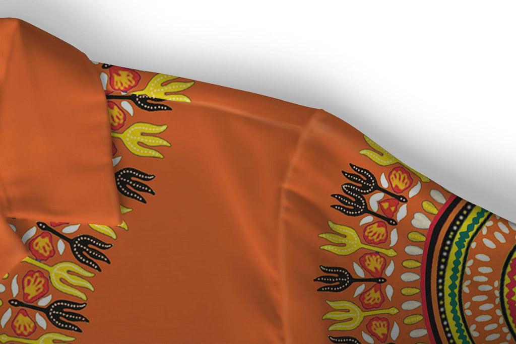 Printed Dashiki In Orange Hawaiian Shirt Hawaiian Shirt Tianci 